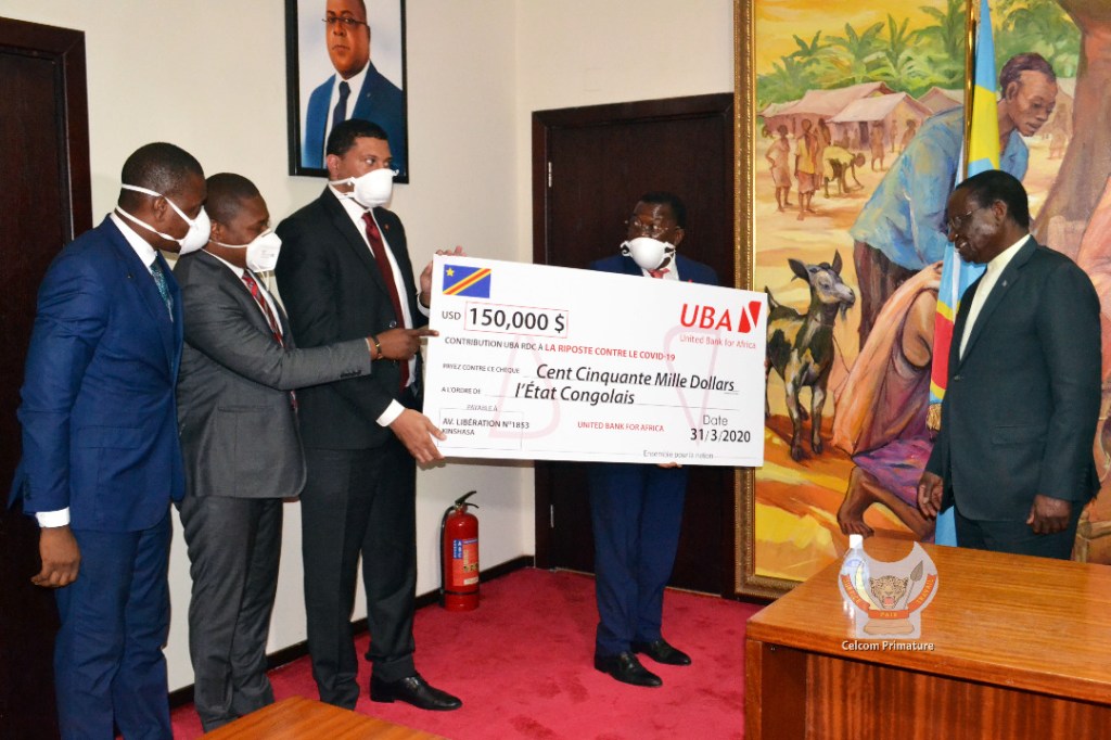 Covid-19 en RDC : la Banque UBA offre 150.000 USD pour la&nbsp;riposte